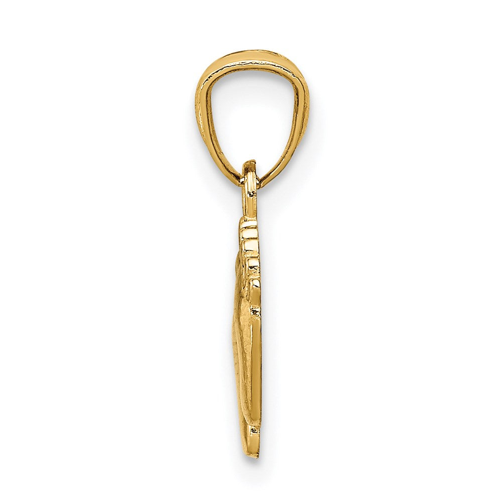 14K Yellow Gold Small Feet Pendant - Product Photo