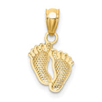 14K Yellow Gold Small Feet Pendant - Product Photo
