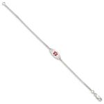 Sterling Silver Rhodium-plated Enamel Medical Jewelry Bracelet - Product Photo