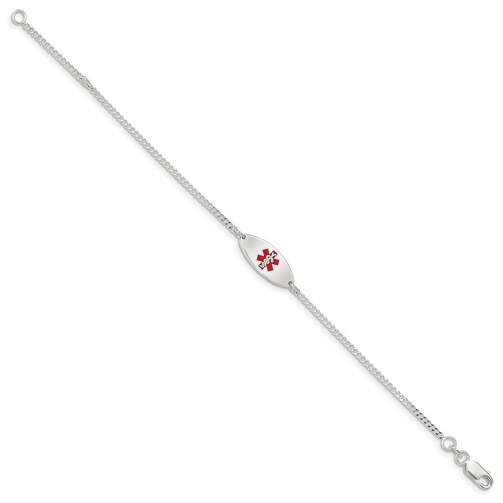 Sterling Silver Rhodium-plated Enamel Medical Jewelry Bracelet - Product Photo