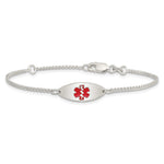 Sterling Silver Rhodium-plated Enamel Medical Jewelry Bracelet - Product Photo