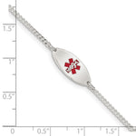 Sterling Silver Rhodium-plated Enamel Medical Jewelry Bracelet - Product Photo