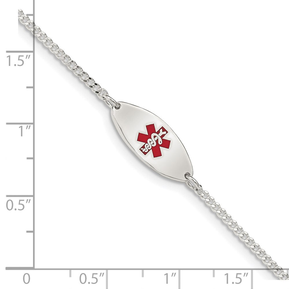 Sterling Silver Rhodium-plated Enamel Medical Jewelry Bracelet - Product Photo