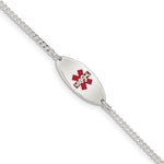 Sterling Silver Rhodium-plated Enamel Medical Jewelry Bracelet - Product Photo