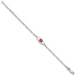 Sterling Silver Rhodium-plated Enamel Medical Jewelry Bracelet - Product Photo