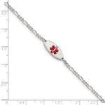 Sterling Silver Rhodium-plated Enamel Medical Jewelry Bracelet - Product Photo