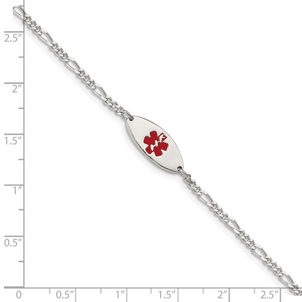 Sterling Silver Rhodium-plated Enamel Medical Jewelry Bracelet - Product Photo