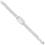 Sterling Silver Medical Jewelry Curb Link Bracelet - Product Photo