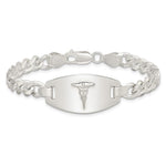 Sterling Silver Medical Jewelry Curb Link Bracelet - Product Photo