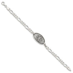 Sterling Silver Antiqued / Polished Medical Bracelet - Product Photo