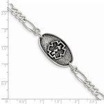 Sterling Silver Antiqued / Polished Medical Bracelet - Product Photo