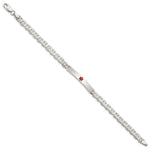Sterling Silver Polished Medical Anchor Link ID Bracelet - Product Photo
