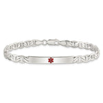 Sterling Silver Polished Medical Anchor Link ID Bracelet - Product Photo