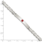 Sterling Silver Polished Medical Anchor Link ID Bracelet - Product Photo