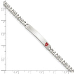 Sterling Silver Polished Medical Curb Link ID Bracelet - Product Photo