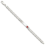 Sterling Silver Polished Medical Anchor Link ID Bracelet - Product Photo