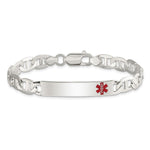 Sterling Silver Polished Medical Anchor Link ID Bracelet - Product Photo