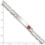 Sterling Silver Polished Medical Anchor Link ID Bracelet - Product Photo
