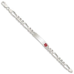 Sterling Silver Polished Medical Figaro Anchor Link ID Bracelet - Product Photo