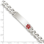 Sterling Silver Polished Medical Curb Link ID Bracelet - Product Photo