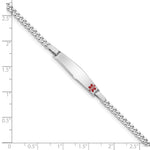 Sterling Silver Rhodium-plated Medical ID Curb Link Bracelet - Product Photo