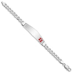 Sterling Silver Rhodium-plated Medical ID Curb Link Bracelet - Product Photo