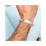 Sterling Silver Rhodium-plated Medical ID Curb Link Bracelet - Product Photo