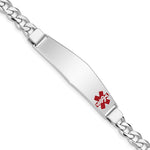 Sterling Silver Rhodium-plated Medical ID Curb Link Bracelet - Product Photo