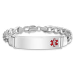 Sterling Silver Rhodium-plated Medical ID Curb Link Bracelet - Product Photo