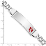 Sterling Silver Rhodium-plated Medical ID Curb Link Bracelet - Product Photo