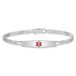 Sterling Silver Rhodium-plated Medical ID Anchor Link Bracelet - Product Photo