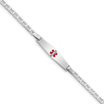 Sterling Silver Rhodium-plated Medical ID Anchor Link Bracelet - Product Photo