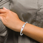 Sterling Silver Rhodium-plated Medical ID Curb Link Bracelet - Product Photo