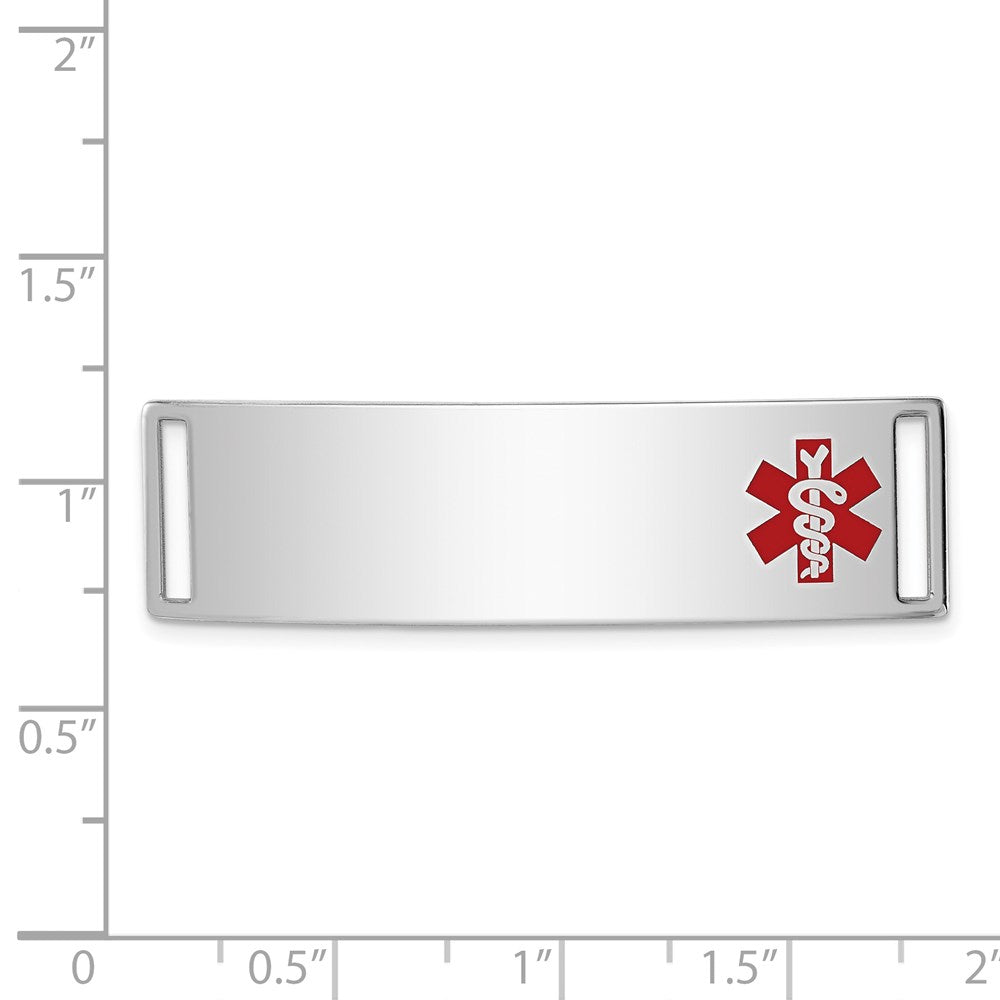Sterling Silver Rhodium-plated Medical ID Plate - Product Photo