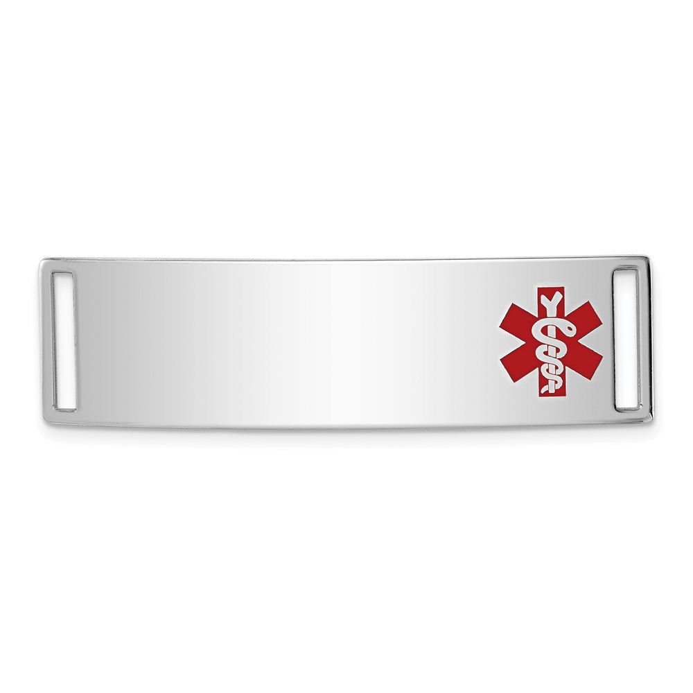 Sterling Silver Rhodium-plated Medical ID Plate - Product Photo