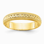 14K Yellow Gold 3mm Design Etched Wedding Band - Product Photo