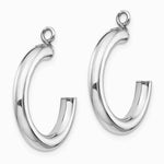 14K White Gold Polished Tube Hoop Earring Jackets - Product Photo