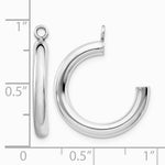 14K White Gold Polished Tube Hoop Earring Jackets - Product Photo