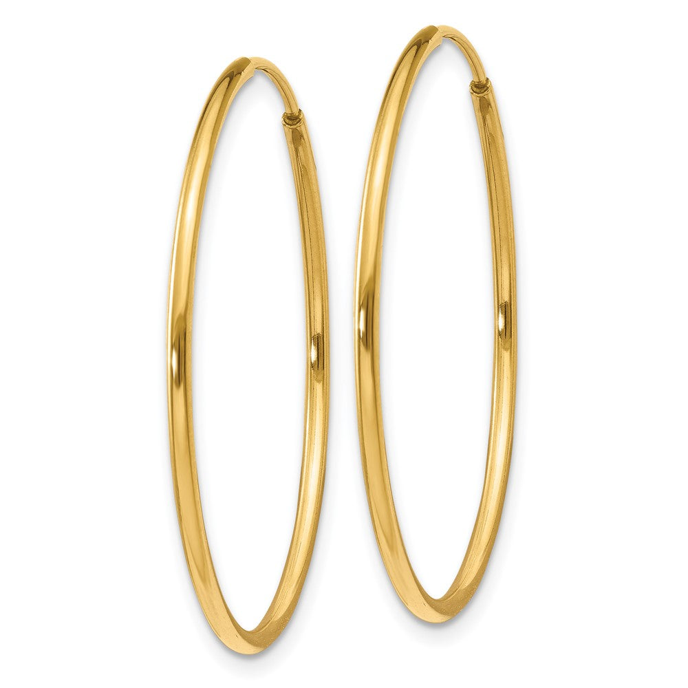 14K Yellow Gold 1.20mm Endless Hoop Earring - Product Photo