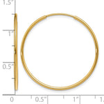 14K Yellow Gold 1.20mm Endless Hoop Earring - Product Photo
