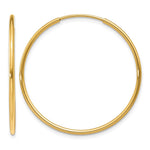 14K Yellow Gold 1.20mm Endless Hoop Earring - Product Photo