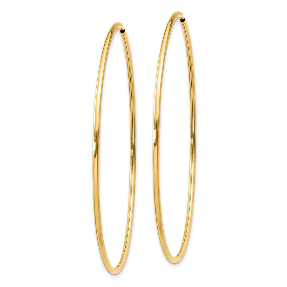 14K Yellow Gold 1.25mm Endless Hoop Earring - Product Photo