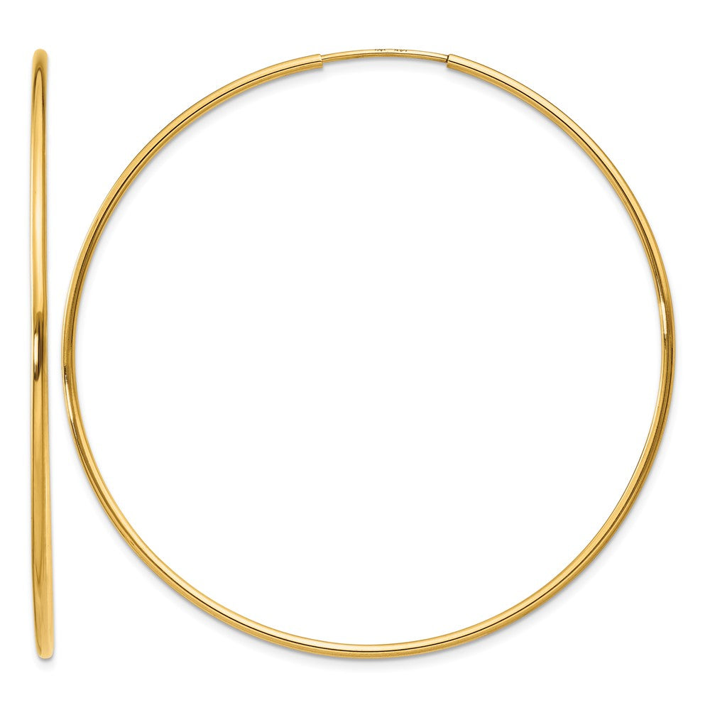 14K Yellow Gold 1.25mm Endless Hoop Earring - Product Photo
