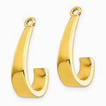 14K Yellow Gold Polished J-Hoop Earring Jackets - Product Photo