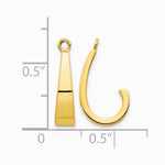 14K Yellow Gold Polished J-Hoop Earring Jackets - Product Photo