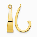 14K Yellow Gold Polished J-Hoop Earring Jackets - Product Photo