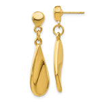 14k Tear Drop Dangle Post Earrings - Product Photo