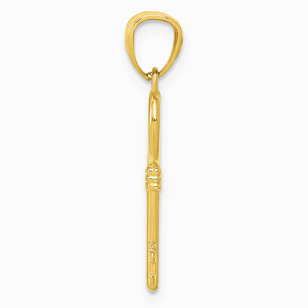 10K / 14K Yellow Gold Polished Heart Key Charm - Product Photo