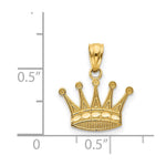 10K / 14K Yellow Gold Crown Pendant - Product Photo