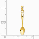 10K / 14K Yellow Gold 3-D Table Spoon Pendant - Product Photo